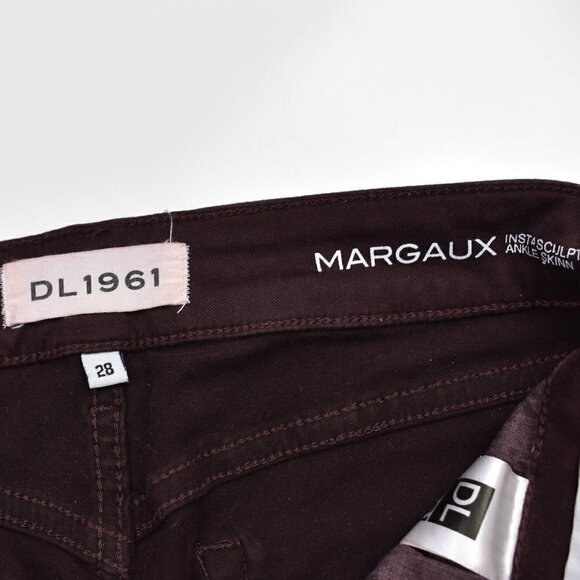 DL1961 Margaux Instasculpt Ankle Skinny Jeans Distressed Malbec Burgundy… - Picture 6 of 6